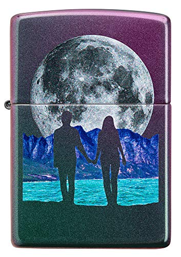 Image of Zippo Moon Couple Design Iridescent Pocket Lighter