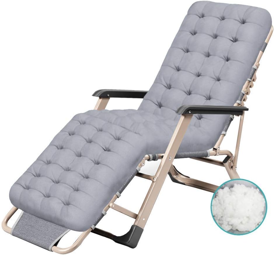 Balcony Office Relaxing Chair Sun Loungers Deck Chairs Reclining Garden Chair Zero Gravity Chairs Relaxer Recliner Sunbed Foldable Adjustable for Patio Outdoor Camping Beach, Comfo