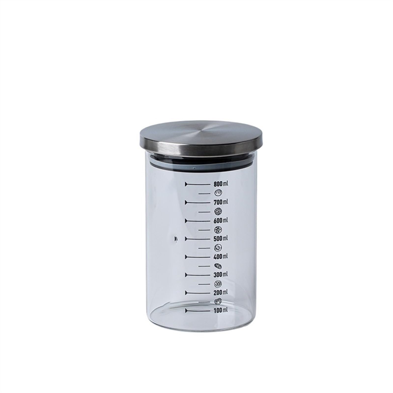 LUNCHS Household Use Glass Jar for Sourdough Starter Reusable Sourdough Starter Jar Bread Pizza Dough Fermentation Sourdough Starter Jar Kit (Color : Graduated 800 ml)