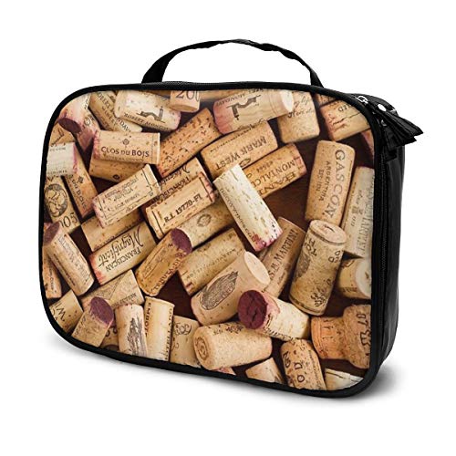 Preisvergleich Produktbild Make-up-Koffer, Kosmetiktasche, viele Weinkorken, Aufbewahrungstasche, professionelle tragbare Aufbewahrungstasche, Make-up-Pinsel, Geschenk-Box, groß