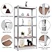 Giantex 4 Pieces Shelving Rack Storage Shelf Steel Garage Utility Rack 5-Shelf Adjustable Shelves Heavy Duty Display Stand for Books, Kitchenware, Tools Bolt-Free Assembly 36