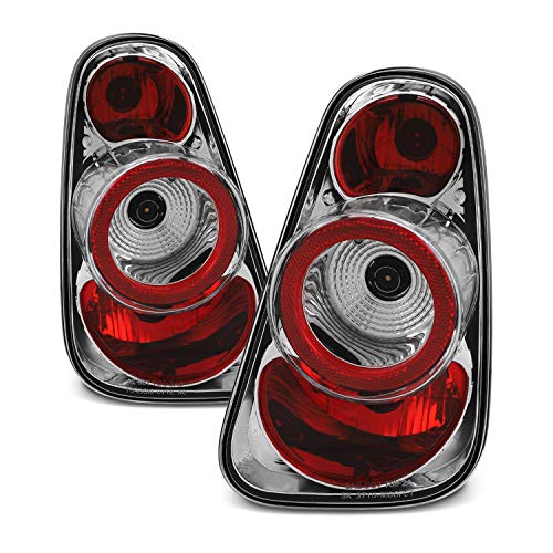 AKKON - For 2002-2006 Mini Cooper Hatchback 2005-2008 Mini-Cooper Convertibles Chrome Clear Tail Lights Pair