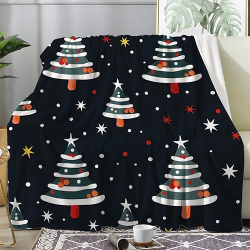 Weihnachtsdecke - Kuscheldecke Flauschig Weihnachtsbaum, Decke Fleecedecke Schneeflocke, Weiche Warme Decke Wohndecke als Sofadecke Wolldecke Couchdecke Tagesdecke, 230x270 cm Y-797
