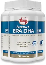 Kit 3 ômega 3 EPA DHA 1000mg Vitafor 120 cápsulas