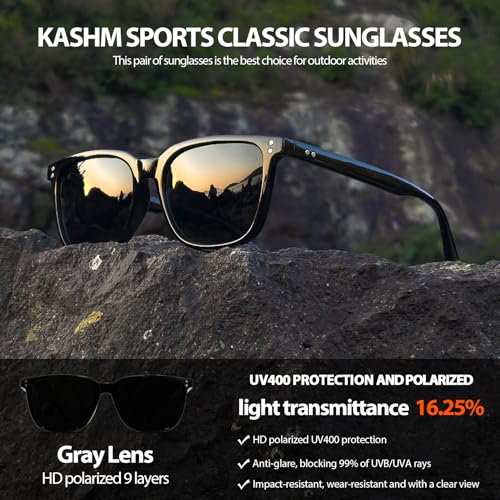 Image of Retro Polarized Sunglasses for Men Women UV Protection Classic Sports Driving Golf Hiking Square Sun Glasses 3Pack-Black+Black+Black
