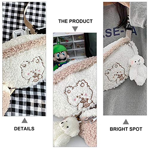 Pochete para meninas SOIMISS com pingente de urso para adultos e crianças, bolsa de pelúcia fofa par