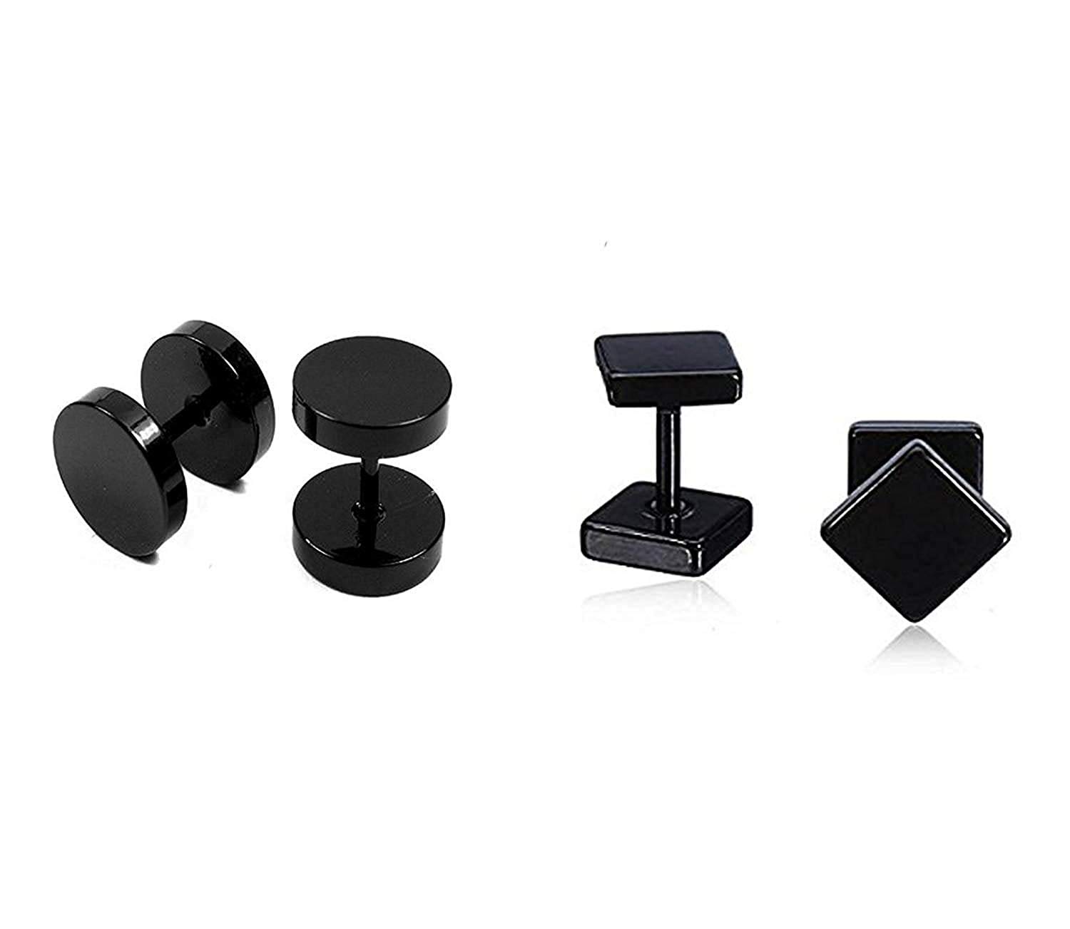 PS CREATION Fashion Jewellery Stainless Steel Black Studs Earings for Men 2 Pair (B08KFL3789) Amazon Price History, Amazon Price Tracker