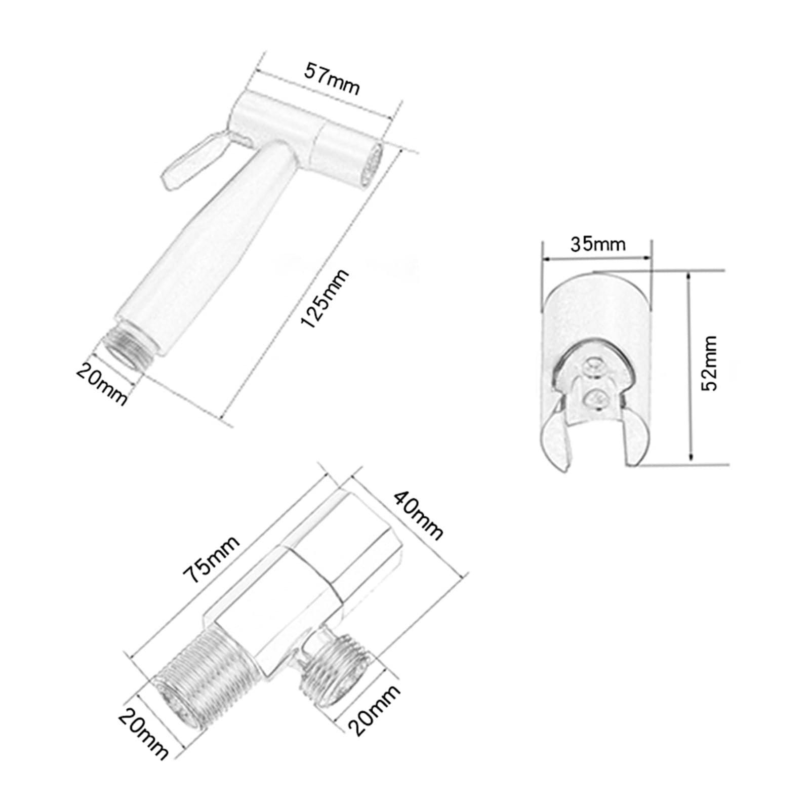 Kit Douchette Wc Inox Bronze Brossé Pulvérisateur Bidet à Main
