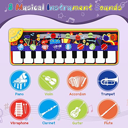 Best Piano Mats: make your kids happy with their footsteps on musical layout 15 Musical Piano Mat for Toddlers - 28 Music Sounds Floor Piano Keyboard Dance Playmat - Toy & Gift for Kids 1-5 Years Old Boys Girls #2