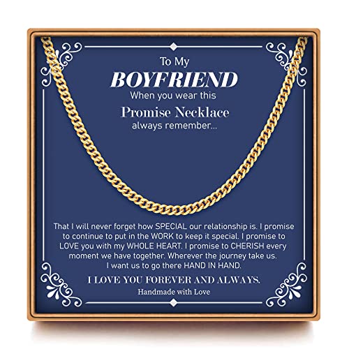 Gifts for Men - Black/Gold/Silver Chunky Cuban Link Chain Stainless Steel Chain for Men Gift Birthday Anniversary Jewelry Gifts for Dad Husband Brother Son