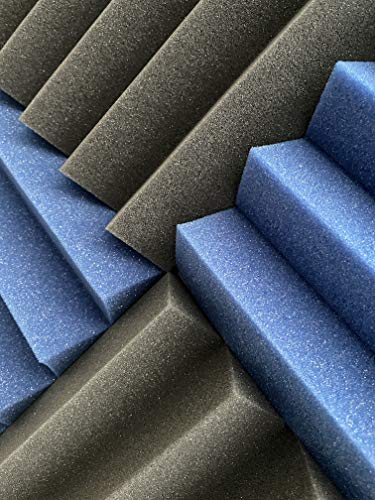 12 unidades de paneles acústicos tipo cuña azul y negro de 2" para insonorización de estudios miniatura 4