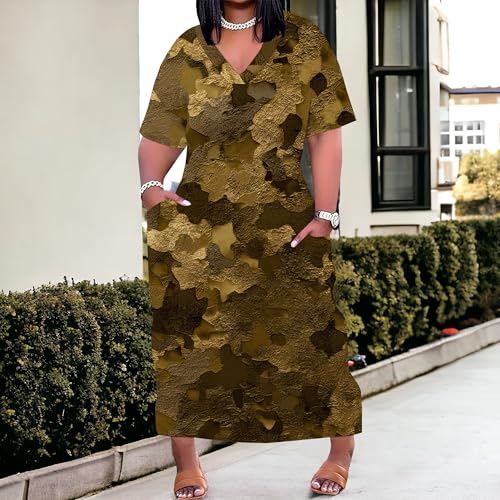 Image of SUZONANA Plus Size Dresses for Curvy Women African Print American Dress Summer Outfits Casual Loose with Pocket