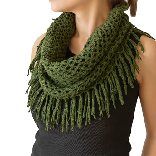 stylesilove Women Cozy Knit Tassel Infinity Loop...