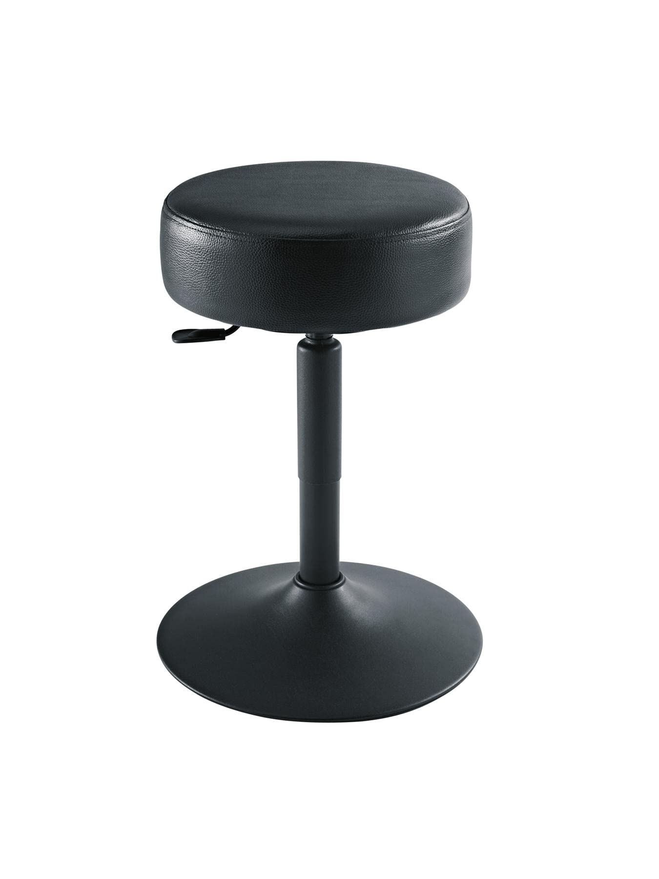 K&M 14092 Pianohocker mit Gasdruckfeder Schwarz - Stahl, Kunstleder - flexibler Sitz für Pianisten, rund, hoher Komfort