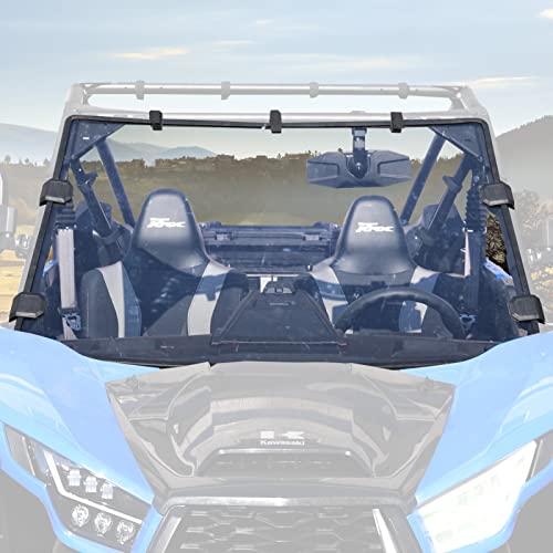UTV Front Full Windshield,A & UTV PRO Hard Coated Windscreen for Kawasaki Teryx KRX 1000 2020 2021 2022 Accessories,Clear Tough Polycarbonate Construction,250x Stronger Than Glass