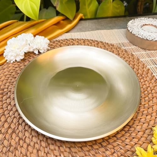 Image of 100% Pure Handcrafted Kansa Kids Thali - 8 Inch Flat Plate
