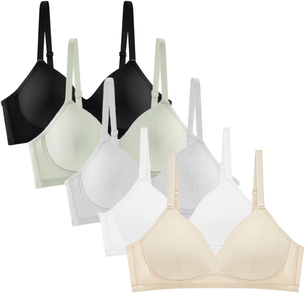 Girls Training Bras Sport Cami Bras for Teens | Lightly Padded,Adjustable Straps, No Wires Cotton Seamless