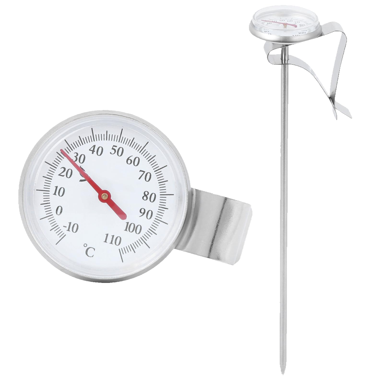 Oil Thermometer for Frying with Clip, Candy Thermometer for Candy Making Stainless Steel Cooking Thermometer for Liquids Kitchen Meat Thermometer for Cooking Water Thermometer(Long)