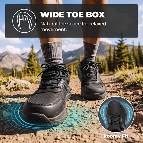 Image of NORTIV 8 Men's Wide Toe Box Waterproof Hiking Shoes | Lightweight Comfortable Low Drop Hiking Shoes for Travel Hiking Outdoor Walking Trekking Camping Summer Vacation