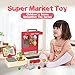 RedCrab Cash Register Toy for Kids,Toddler Store Pretend Plays Supermarket Calculator Cash Register Gift with Scanner, Play Money, Play Food for Boys & Girls