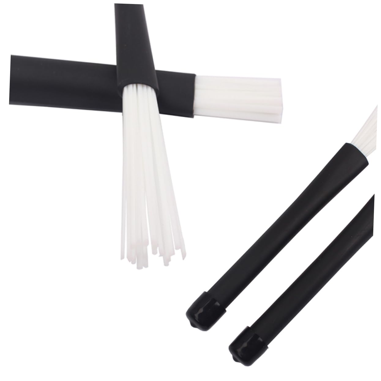 Totority Jazz Drum Brush Accessories Set 2 Pack Brush Sticks for Drums Black White Drum Brush Stick Nylon Tips