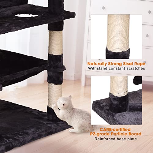 Torre para gatos 70.1 in con rascadores y hamaca miniatura 4