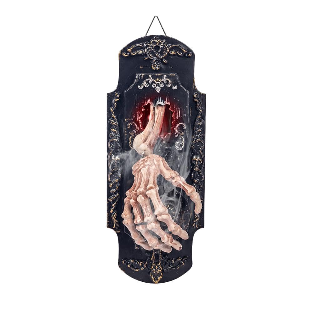 Halloween Spray Doorbell, Motion Sensor Animated Skeleton Hand With White Fog Scary Sound LED Red Light, Halloween Party Outdoor Decoration, Door Chimes & Bells - Canada - View #7
