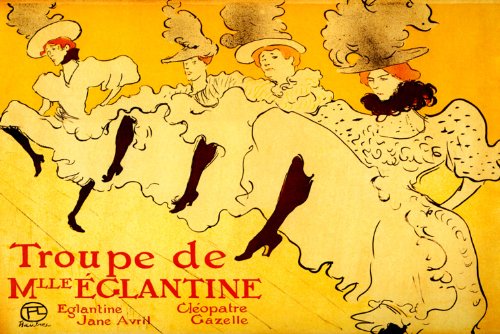 WONDERFULITEMS LA Troupe DE Mademoiselle Eglantine Paris Cabaret CAN-CAN Dancers 1896 Toulouse Lautrec Large Vintage Poster REPRO