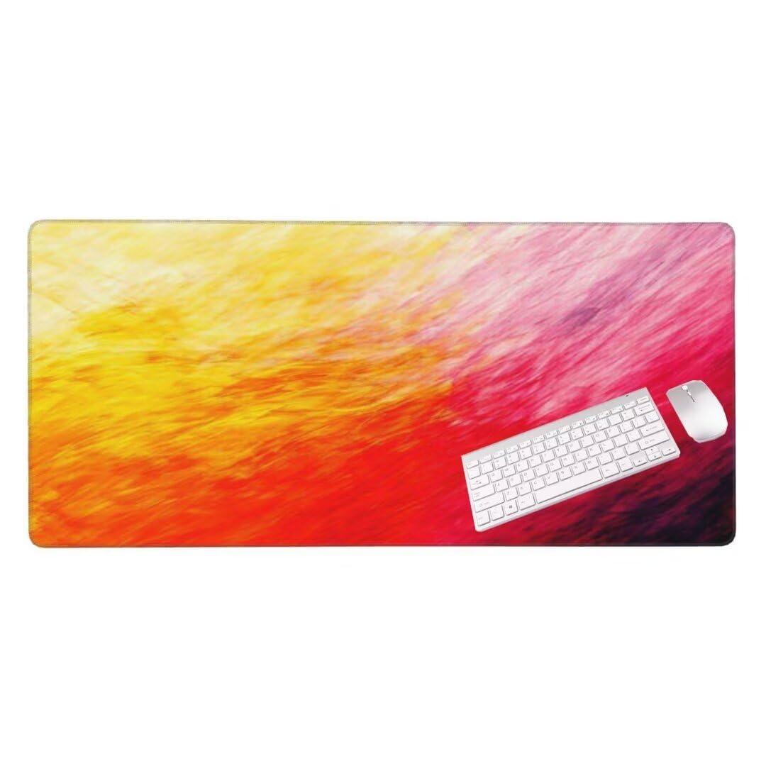 Alfombrilla de ratón 1400x600x3 MM, Alfombrilla Ratón XXL Extendida de Gran Tamaño con Bordes Cosidos, Base de Goma Antideslizante Almohadilla para Teclado, Pintadas de Colores S-1469
