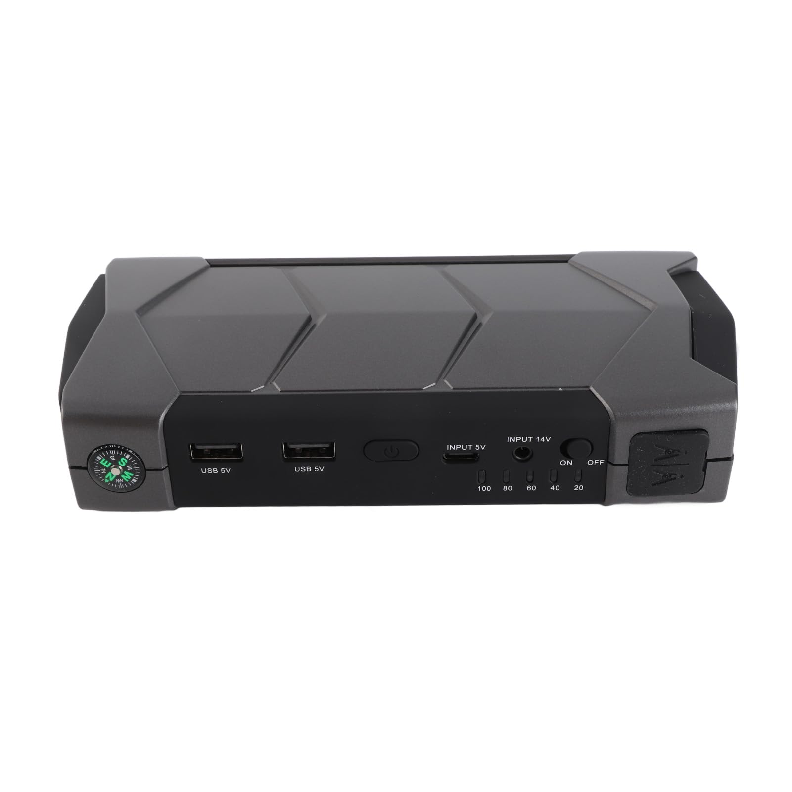 HUIOP Avviatore di emergenza per auto,Avviatore di emergenza per auto 1500 A picchi 10000 mAh con display digitale a LED/Doppia USB/Martello di sicurezza/Luce LED/Protezioni multiple Batteria per