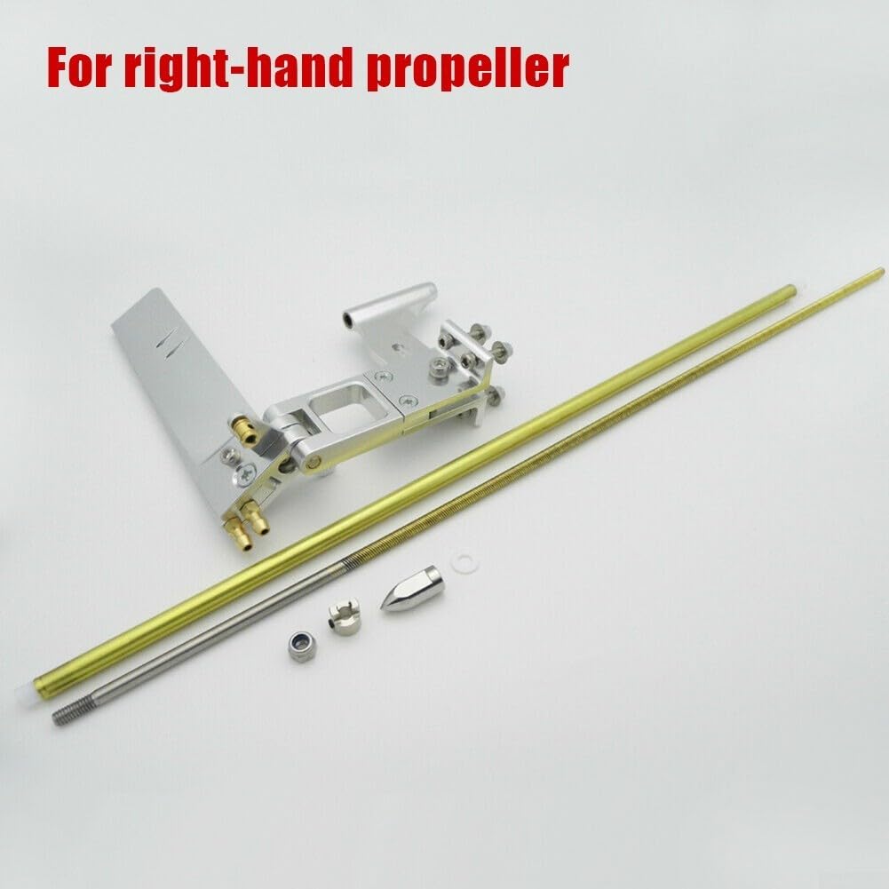 Kit timone sterzo per barca RC con albero di trasmissione flessibile da 4 mm, per assemblaggio in alluminio CNC per modelli marini, puntone regolabile per albero con capezzoli di raffreddamento ad