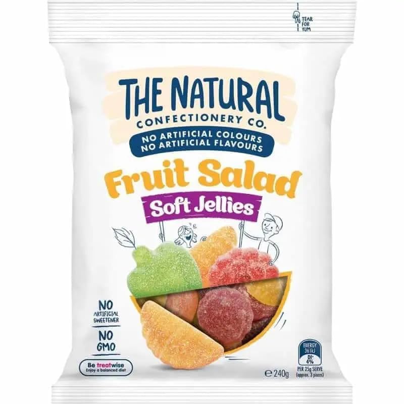 CARIANS Fruit Salad Soft Jellies, Premium Gummy Candy with Real Fruit Flavors, No Artificial Colors or Flavors, Soft Chewy Sweets, 7.7oz
