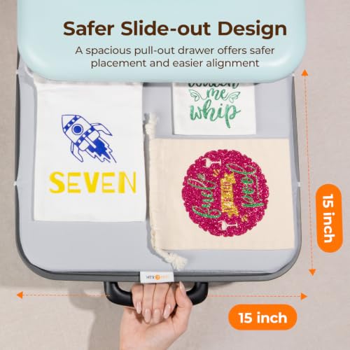 Image of HTVRONT Auto Heat Press Machine for T Shirts with Auto Release, 15X15