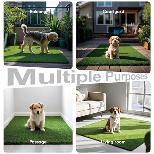 HQ4US 4LEGS Grass Pee Pads for Dogs Potty, Artificial Grass Patch Odor Free | 2PCS Fake Grass with Fully Permeable Backing for Fast Drainage, Indoor Potty Grass Hemmed Edge Turf, Easy Clean - Image 7