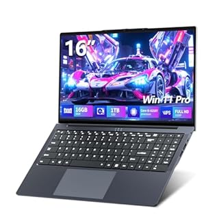 Notebook 16 Pollici, Core i5-8210Y CPU, Win 11 PC Portatile 16GB RAM 1TB SSD, Laptop Tastiera Retroilluminata, 1920*1080 IPS Full HD Schermo, (Mini-HDMI+USB3.0+Type-C+Webcan+WIFI5+5800Mah Battery)