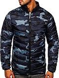 BOLF Hombre Chaqueta de Entretiempo Deportiva Cierre de Cremallera Cuello elevado Cazadora Ropa de Abrigo Plumas Bomber Fitness Outdoor Básico Estilo Deportivo SM32 Gris Grafito M [4D4]