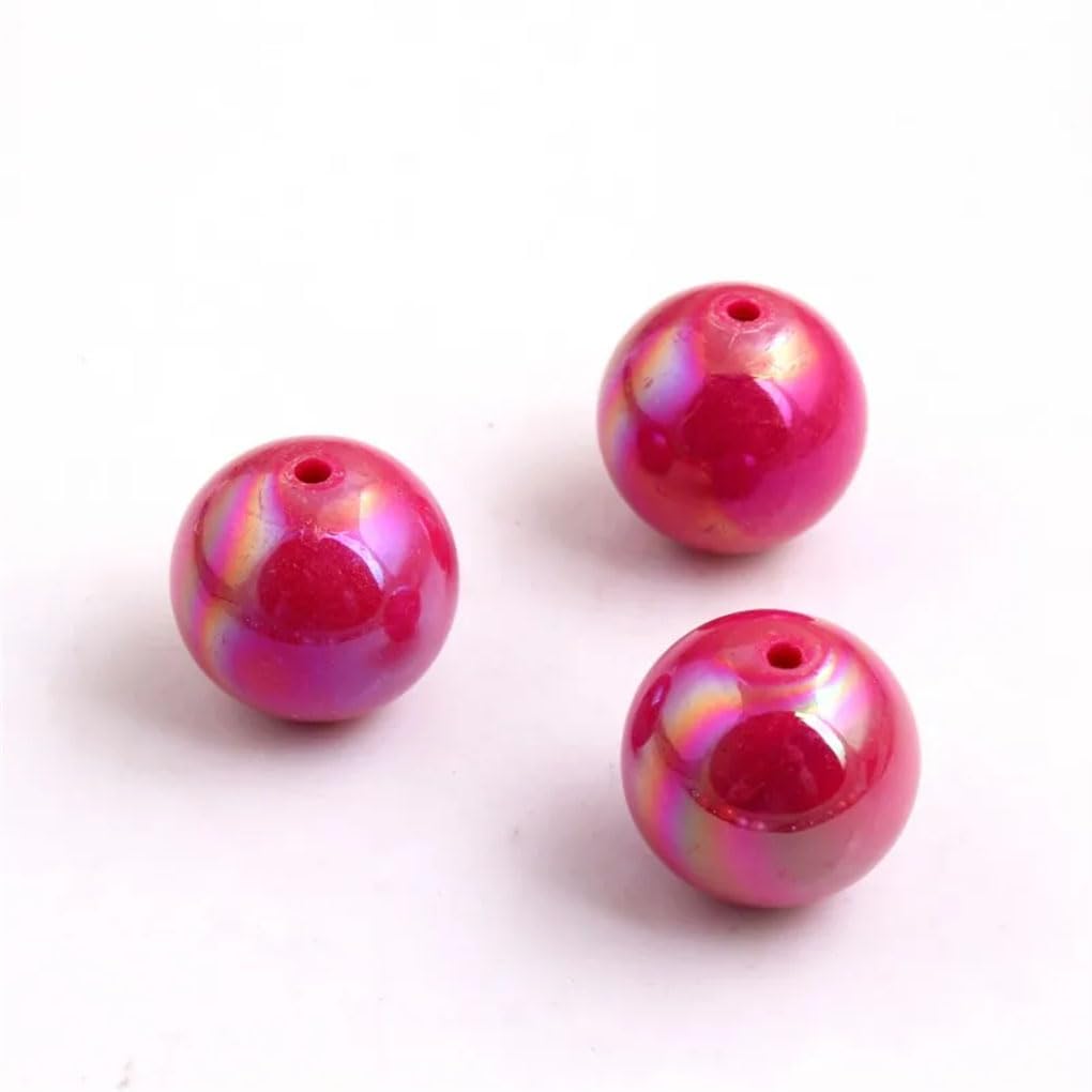 Abalorios acrílicos, Cuentas AB redondas sólidas acrílicas de 12-20mm, Multicolor, for fabricación collares y pulseras gruesas DIY(Light purple,20mm 100pcs)