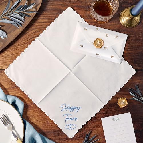 Image of Mother Of The Bride Gifts Something Blue For Bride On Wedding Day Handkerchief