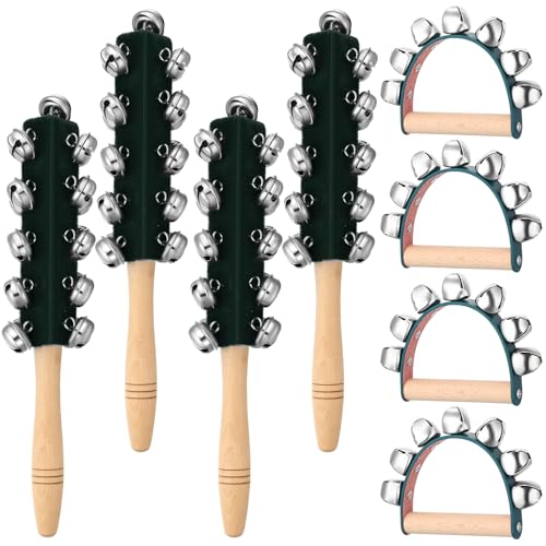 Clochette de Noël lot de 8 instrument percussion rythme animation fête scolaire
