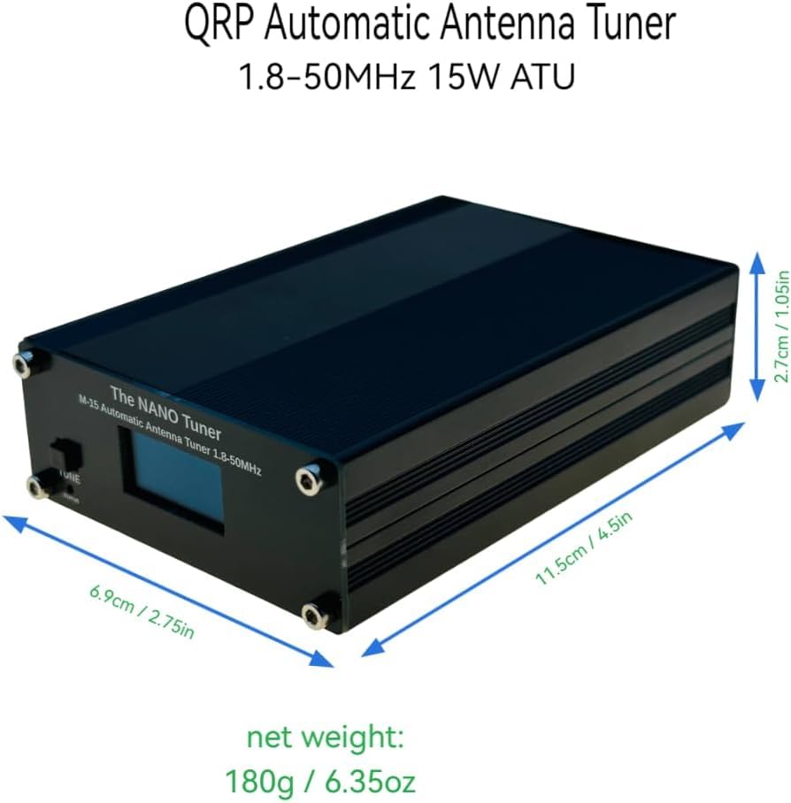 ATU-10 QRP Tuner 15 W 1,8-50 MHz OLED magnete relè supporto IC-705