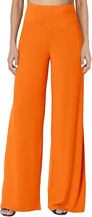 JZC Women's Palazzo Lounge Pants Stretchy Wide Leg Casual Pants Comfy High Waist Flowy Pants S-3XL