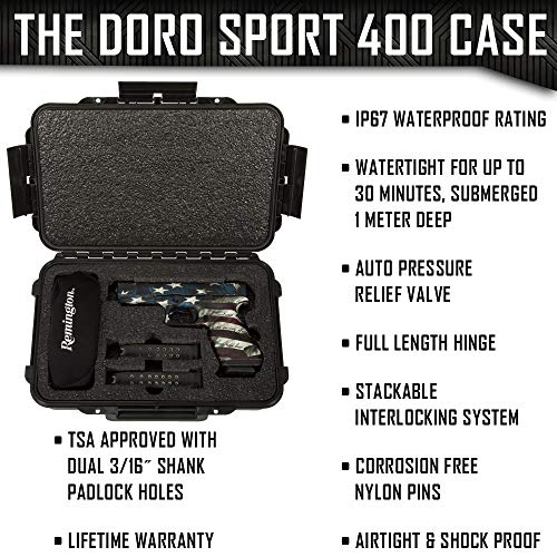 1 Pistol, 2 Magazine + Accessories Gun Case Storage | Doro Water Proof Pistol Case With Custom Mycasebuilder Foam Insert | Hard Gun And Magazine Case #TOP2