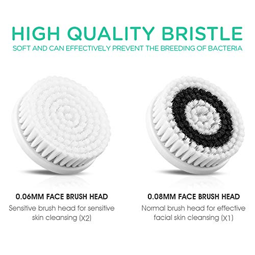 VOYOR Facial Cleansing Brush Rechargeable Sonic Face Brush Waterproof Face Cleansing Brush 3-IN-1 Set for Deep Skin Cleaning, Gentle Exfoliating and Blackhead Removing FB300