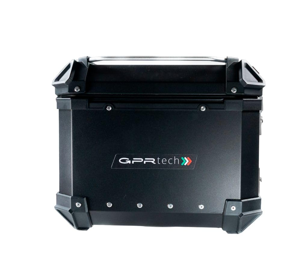 GPR Tech Compatible avec F 850 GS 2021/2023 e5 Top Case ALPI-Tech 45 LT. Noir Top Case en Aluminium, Couleur Noire avec Plaque spécifique Incluse Capacité litres 45
