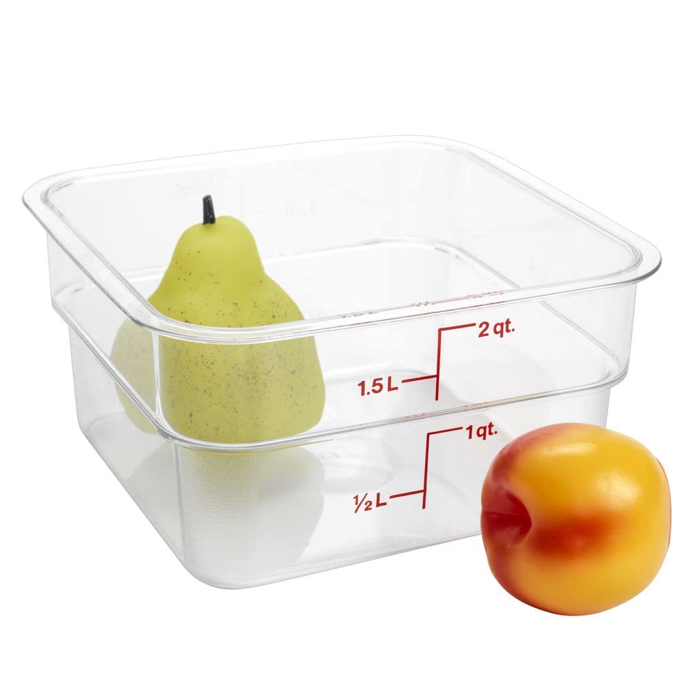 Cambro Square Container Lids - 6 Pack, Fits 2qt & 4qt Food Storage Containers, Dishwasher Safe