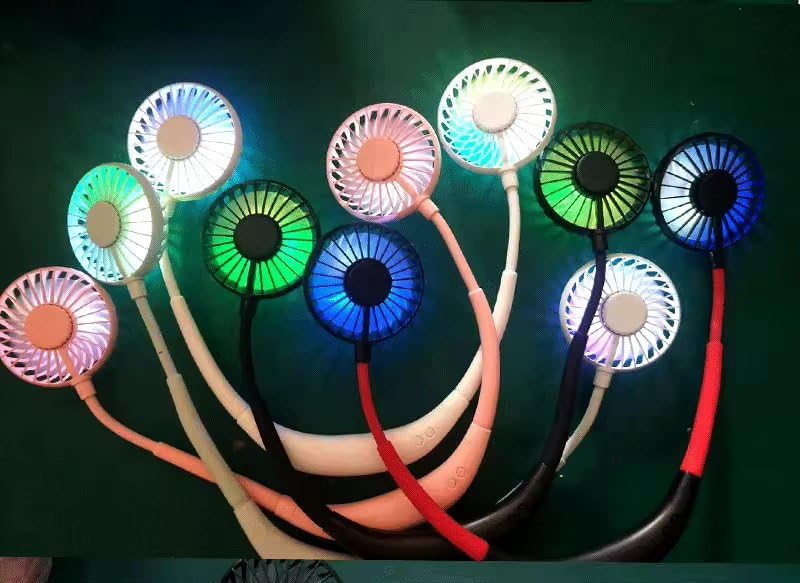 ELECRANGE Hand Free USB Personal Fan Rechargeable Portable Headphone Design Wearable Neckband Fan,3 Air Flow,7 LED Lights,360 Degree Free Rotation Perfect for Sports,Office and Outdoor (Multicolour) (B0D47HMN5T) Amazon Price History, Amazon Price Tracker