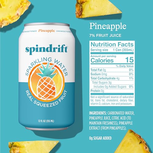 Image of Spindrift Pineapple Sparkling Water Can 12 Ounce (Pack of 24)