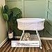 Delta Children Sweet Dreams Bassinet with Airflow Mesh Bedside Portable Crib with Vibration Lights and Music, Grey Infinity
