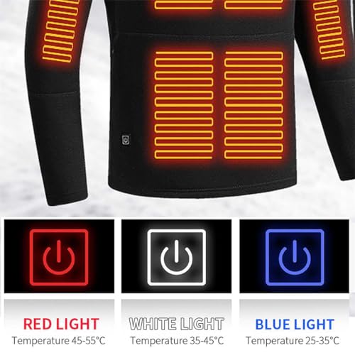 USB Electric Heated Underwear Shirt, 16 Heating Zone Thermal Base Layer Top for Men Outdoor Activities2