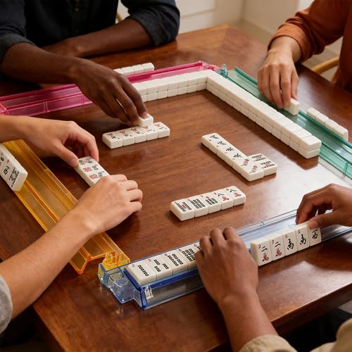 Premium Mahjong Tile Set con 166 fichas y accesorios miniatura 6